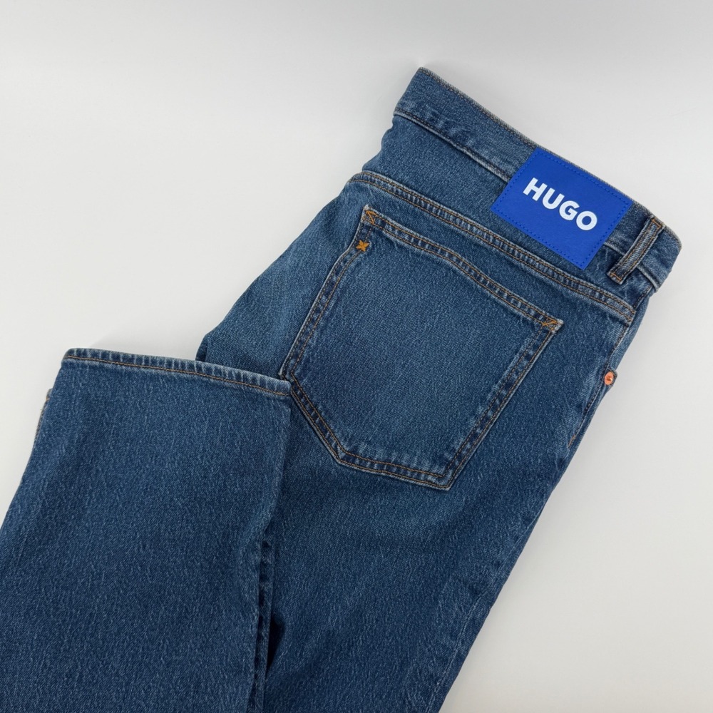 NEW HUGO‎ Hugo Boss Ash Slim Straight Leg Jeans Blue Denim Mens 38x32 50511502